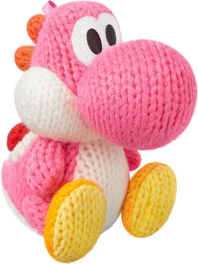 Pink Yarn Yoshi Amiibo (Yoshi's Woolly World Series)