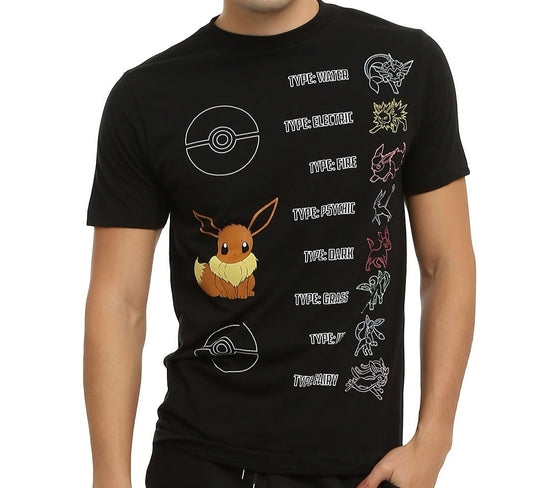 Camisa de Pokemon Eevee Evolutions