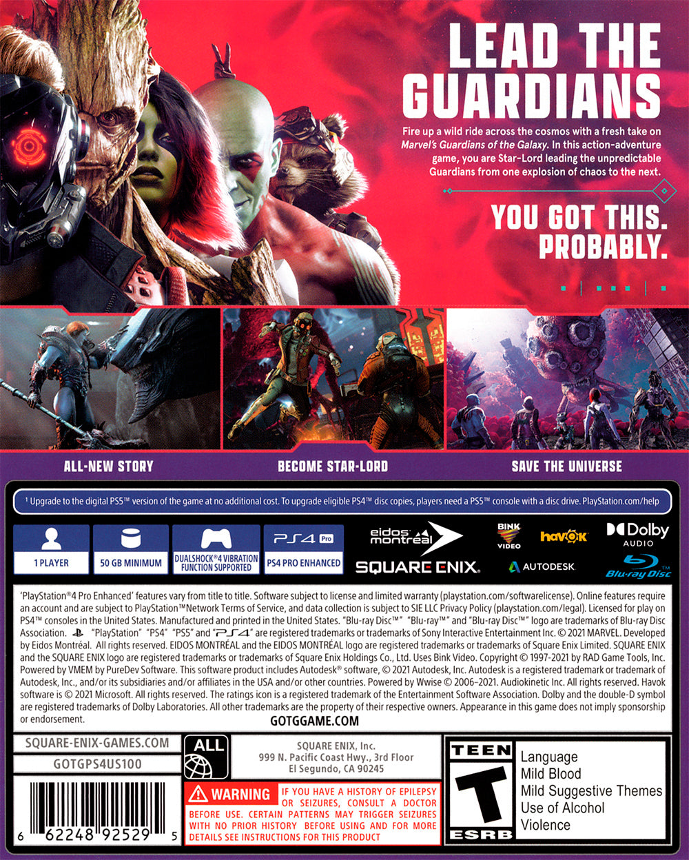 Marvel's Guardians of the Galaxy (PS4)