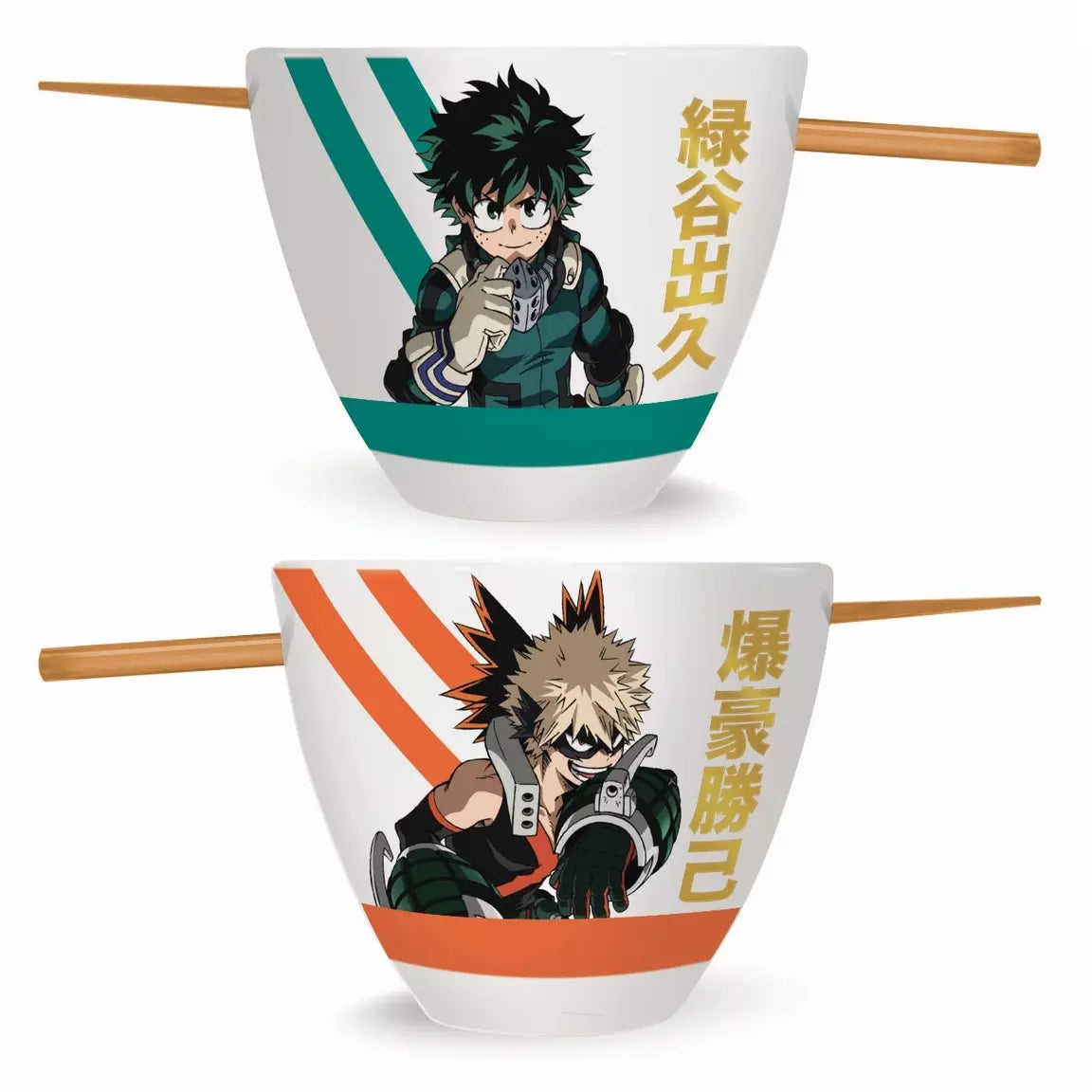 My Hero Academia Izuku Midoriya/Katsuki Bakugo Ramen Bowl with Chopsticks